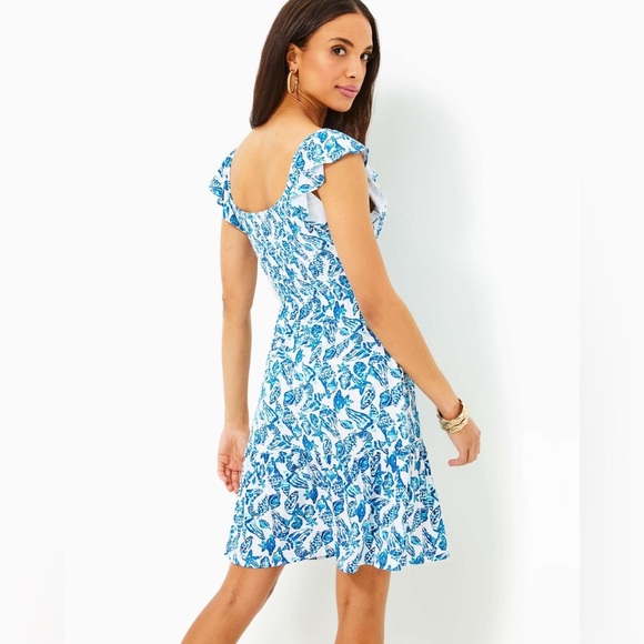 Lilly Pulitzer Jilly Smocked Dress, Resort White Shell Collector, size medium - Picture 10 of 10